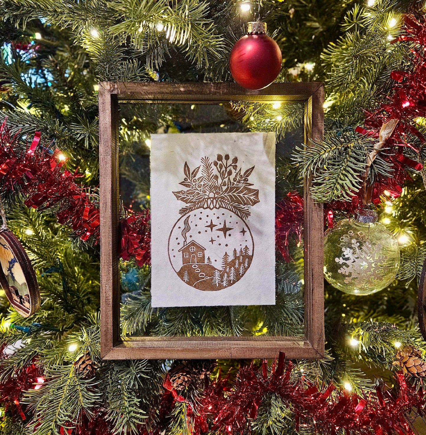 Gold Ornament Print Framed