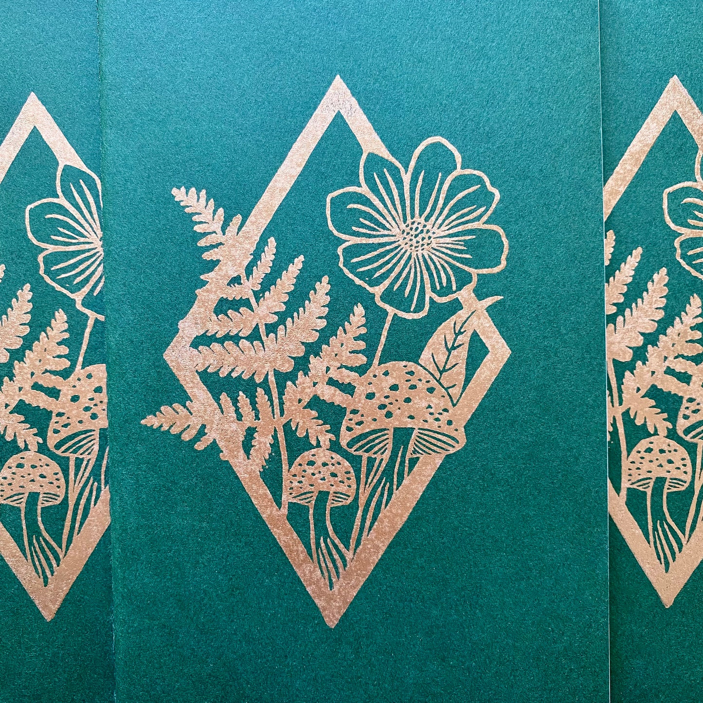 Block Printed Diamond Botanical Notebook