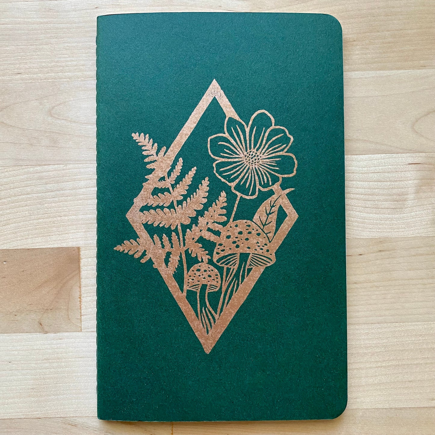 Block Printed Diamond Botanical Notebook