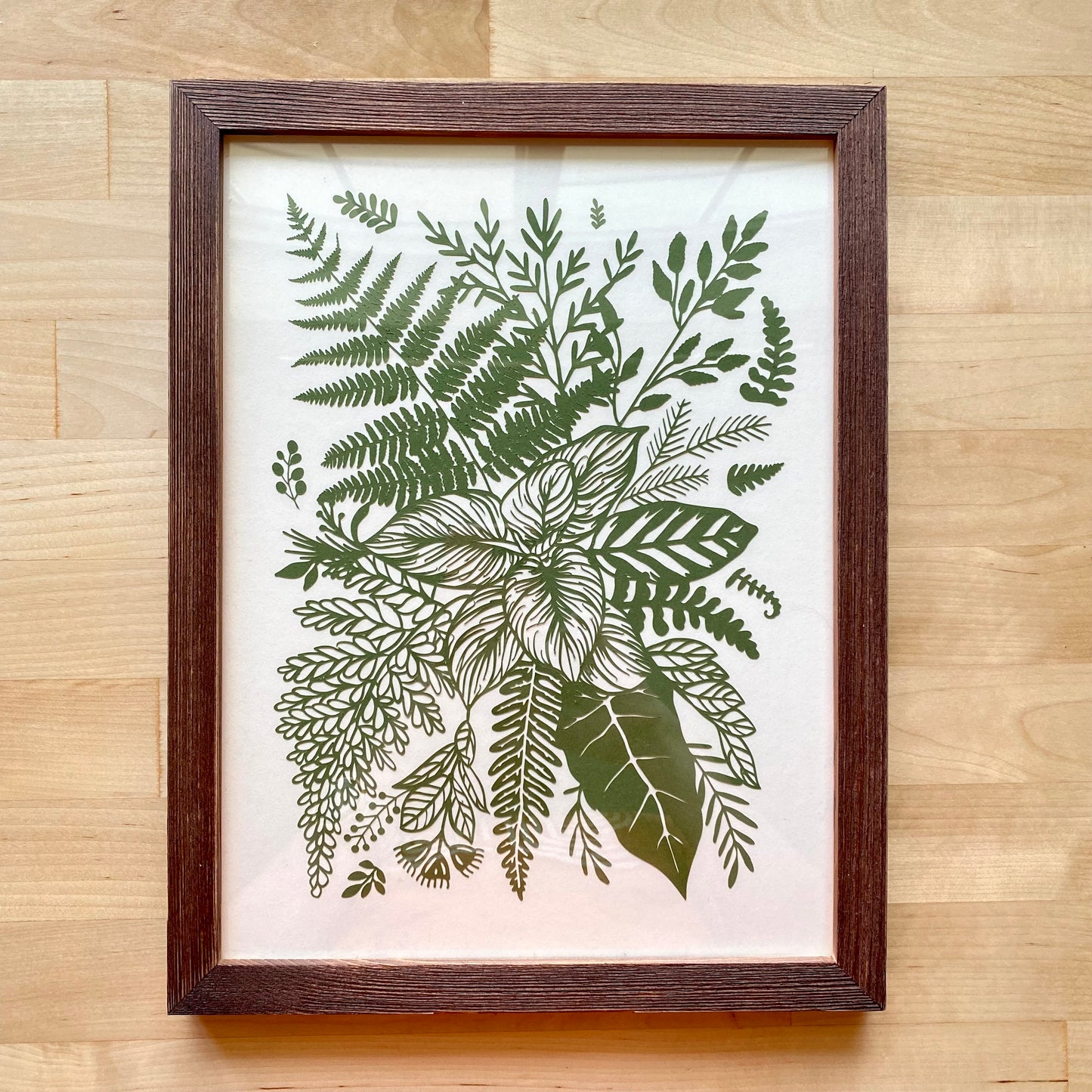 Framed Botanical Paper Cut