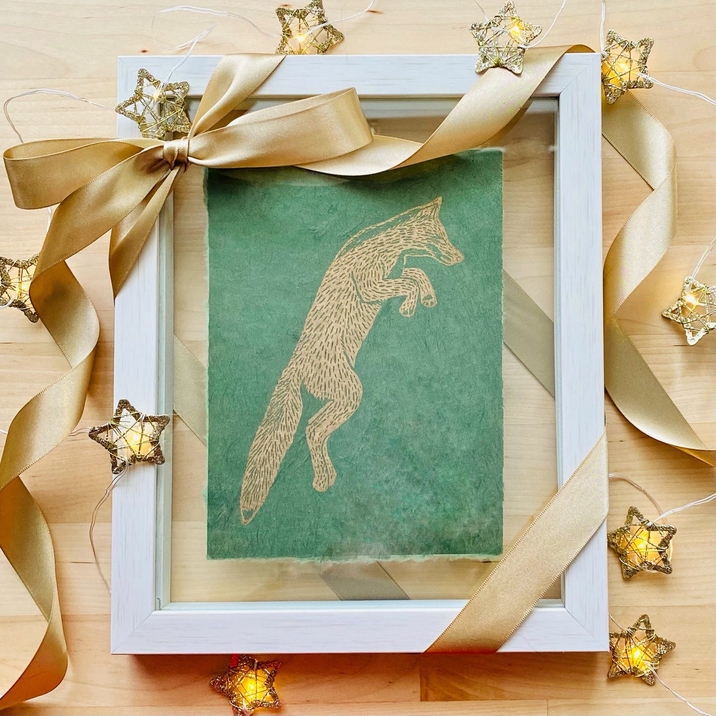 Gold Fox Print Framed