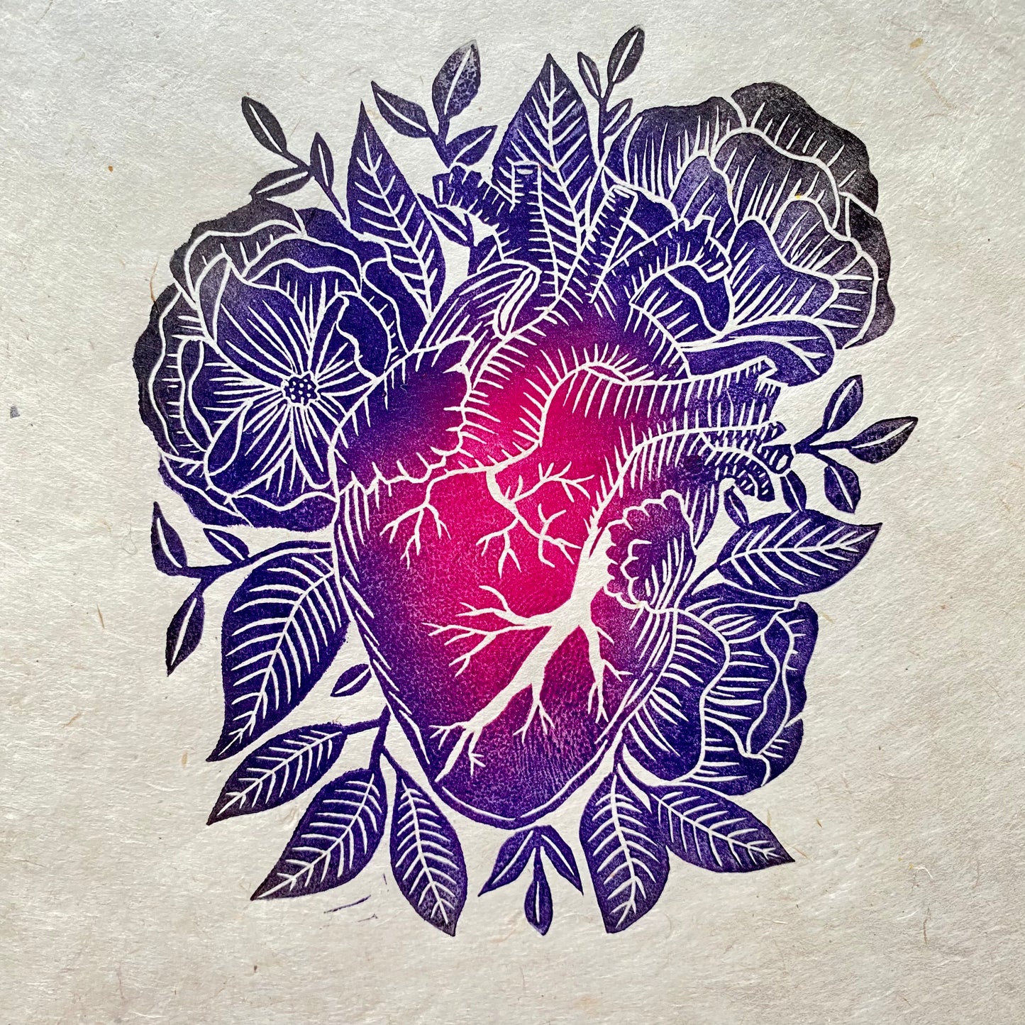 Floral Ombré Heart