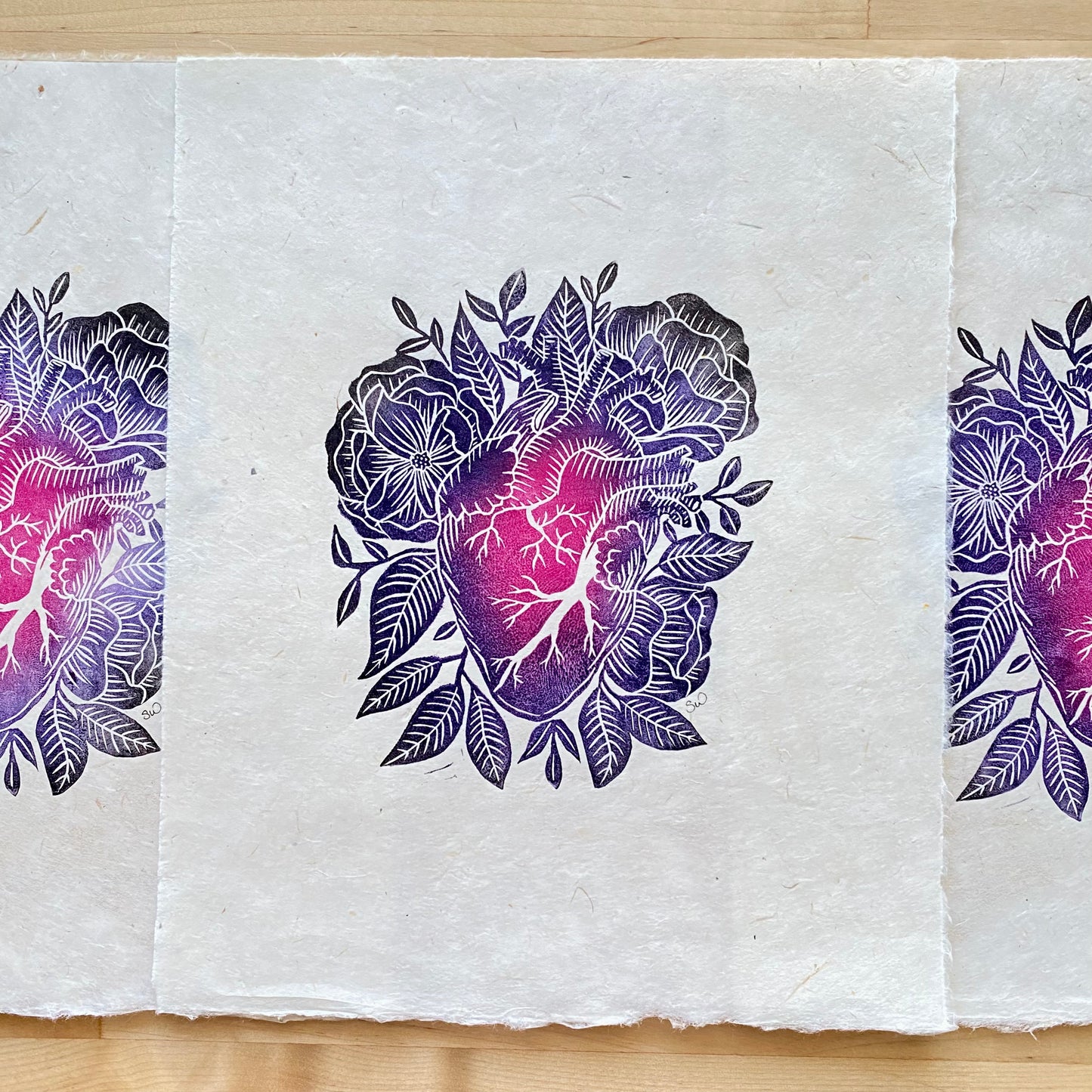 Floral Ombré Heart