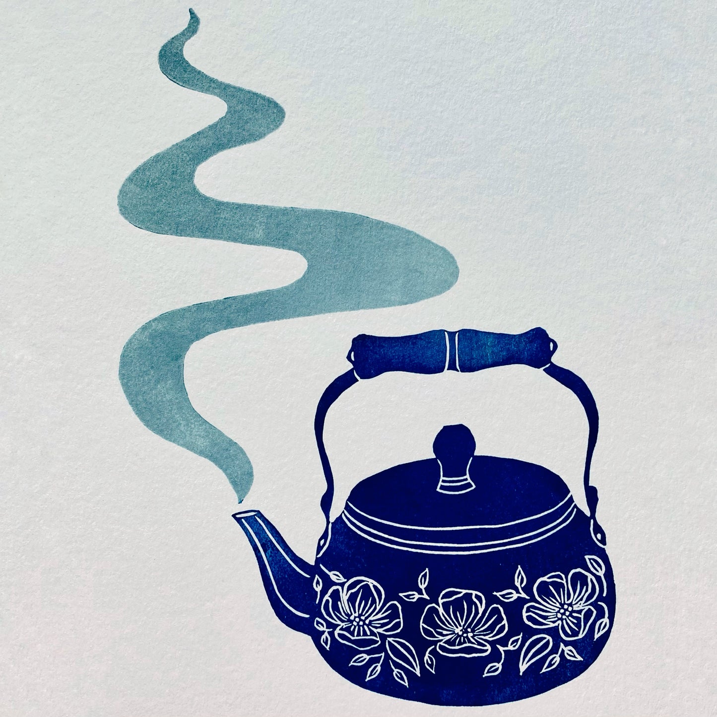 Blue Peony Kettle Print