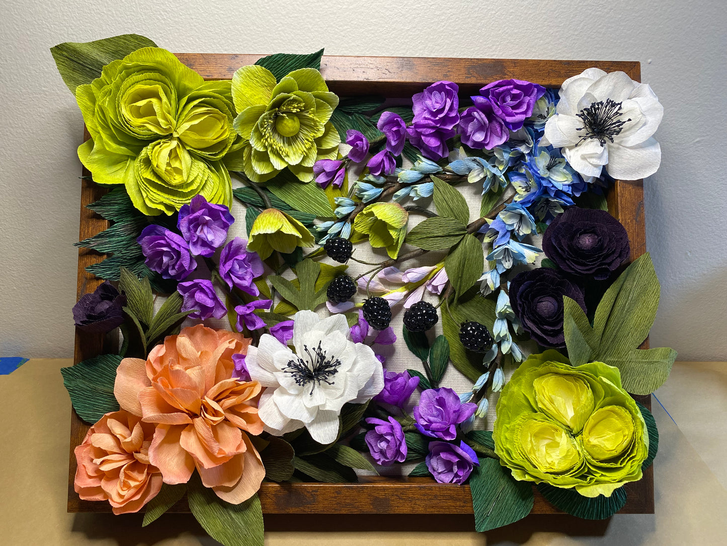 English Garden Paper Flower Shadowbox