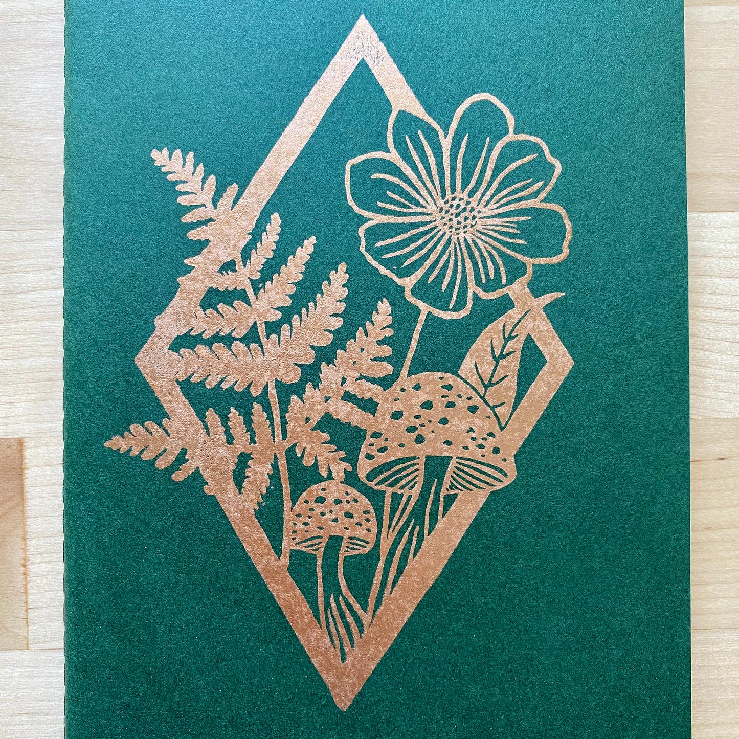 Block Printed Diamond Botanical Notebook