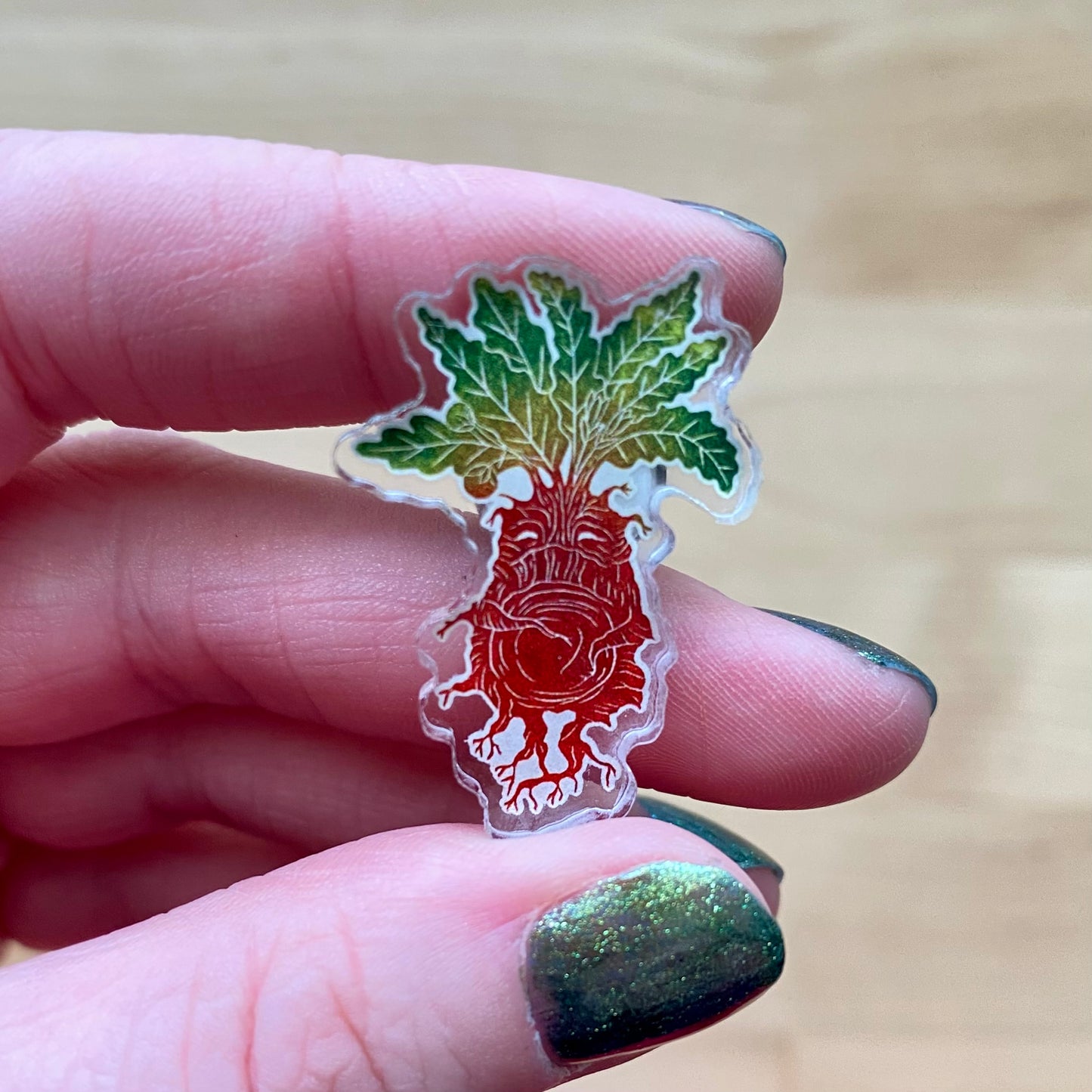 Mandrake Acrylic Pin