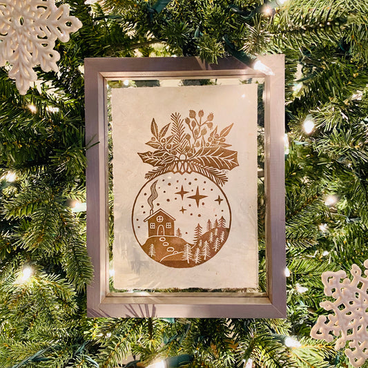 Gold Ornament Print Framed